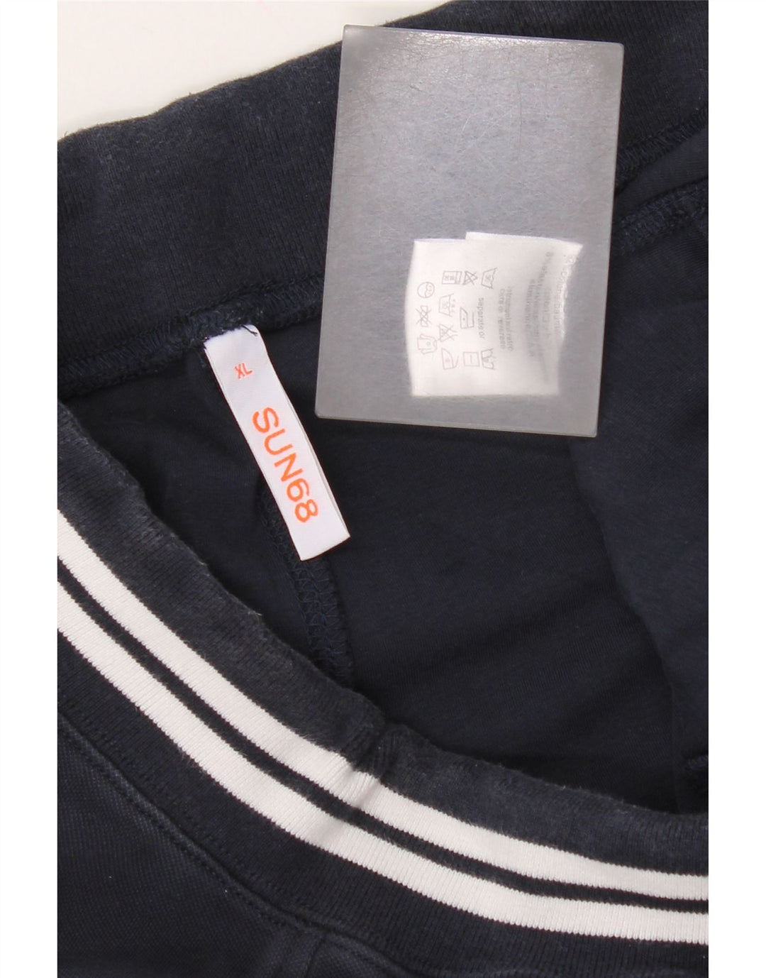 Calça de treino masculina Sun68 XL azul marinho algodão