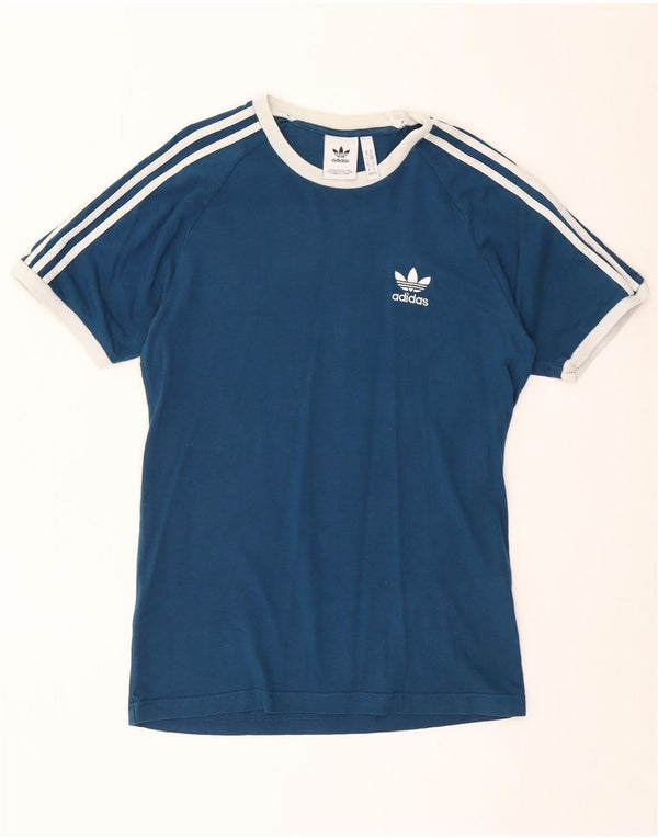 Adidas Mens T-Shirt Top Medium Blue Cotton