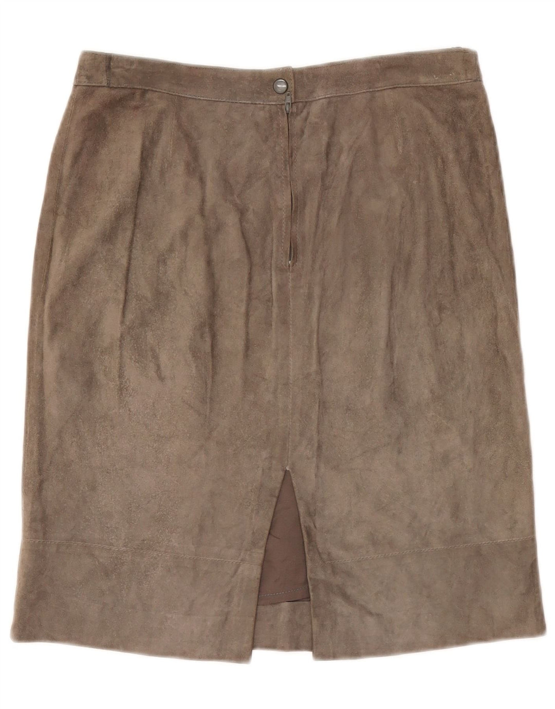Saia feminina vintage de camurça W30 cinza médio