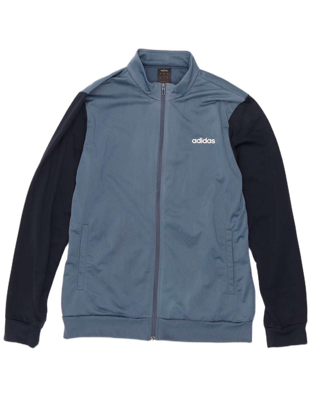 Adidas Mens Graphic Tracksuit Top Jacket Grande Azul Colorblock Poliéster
