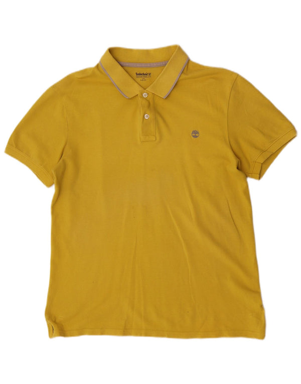 Camisa polo masculina Timberland manga curta slim fit grande algodão amarelo