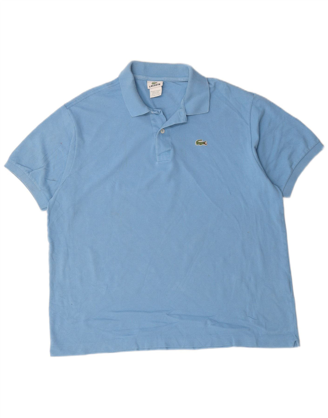 Camisa polo masculina Lacoste tamanho 7 2XL algodão azul