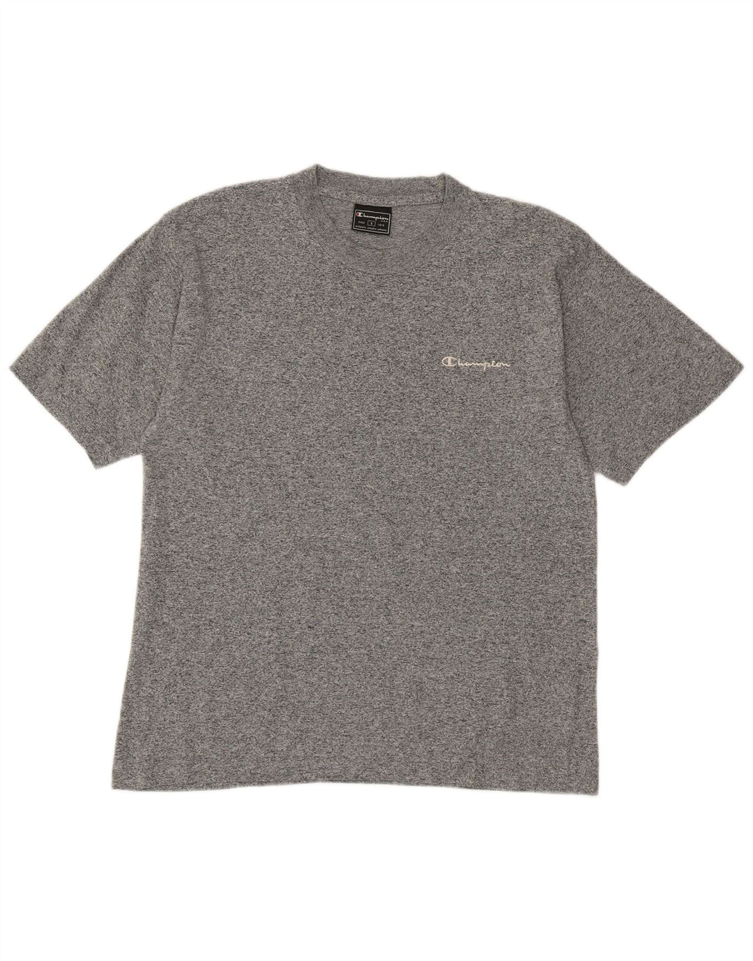 Camiseta masculina Champion pequena cinza manchada
