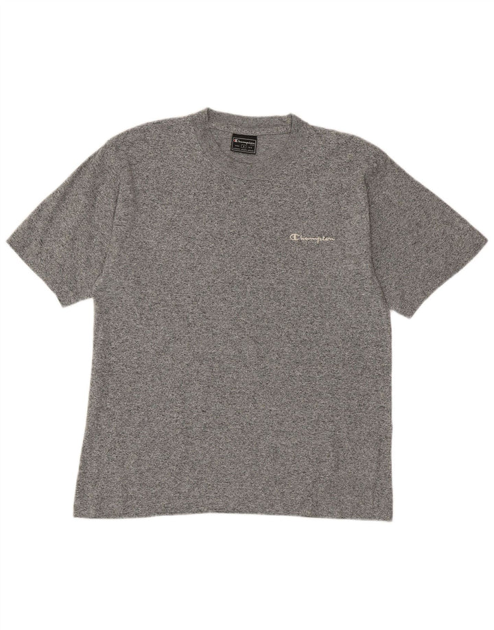 Camiseta masculina Champion pequena cinza manchada
