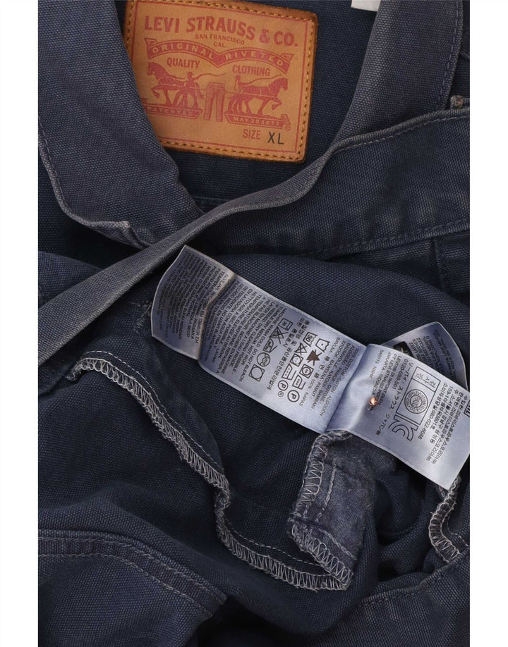 Jaqueta jeans masculina Levi's UK 42 XL azul marinho algodão