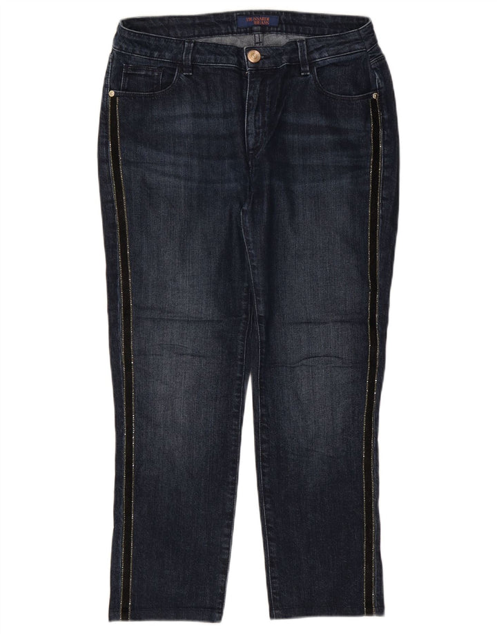 Jeans recortados femininos TRUSSARDI W30 L24 algodão azul marinho