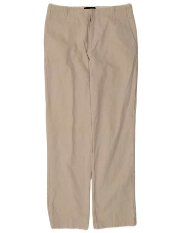 Zara Calça Chino Masculina Reta EU 42 Grande W32 L34 Algodão Bege