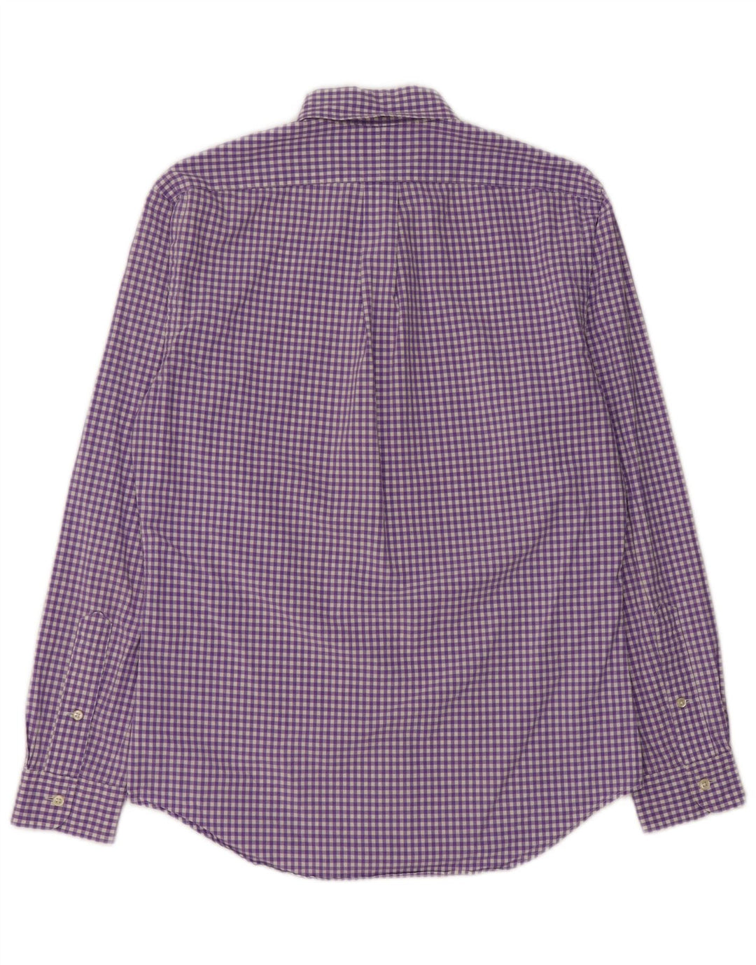 Camisa masculina Slim Fit Ralph Lauren de algodão guingão roxo médio