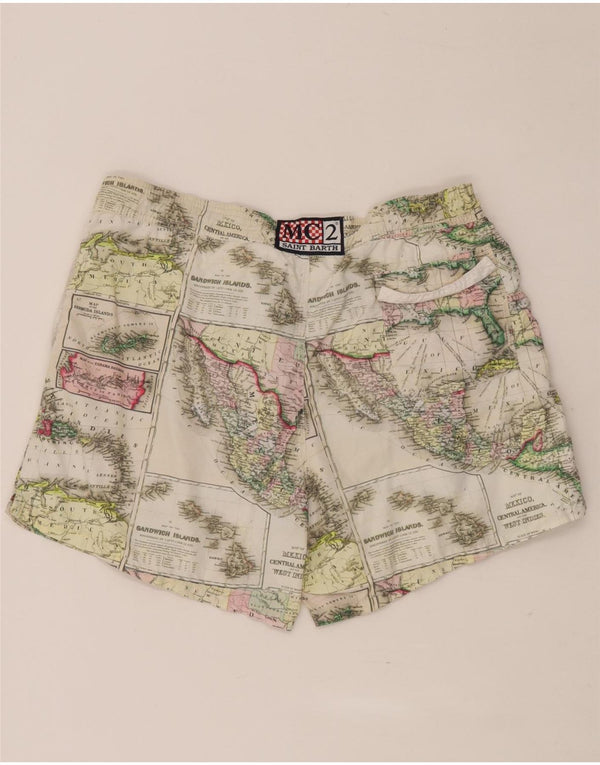 Shorts de natação masculino com padrão abstrato Saint Barth 2XL multicolorido