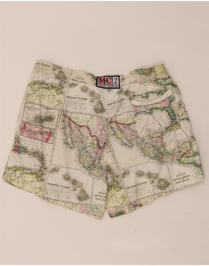 Shorts de natação masculino com padrão abstrato Saint Barth 2XL multicolorido