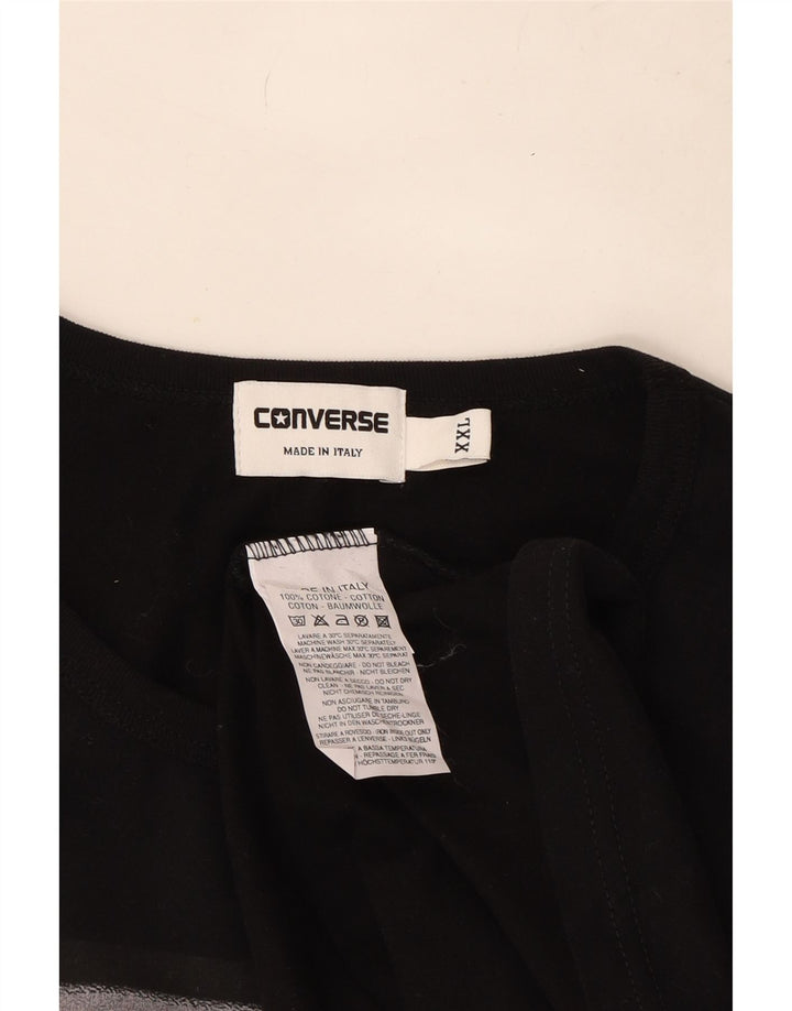 Converse Mens Graphic Top Manga Longa 2XL Algodão Preto