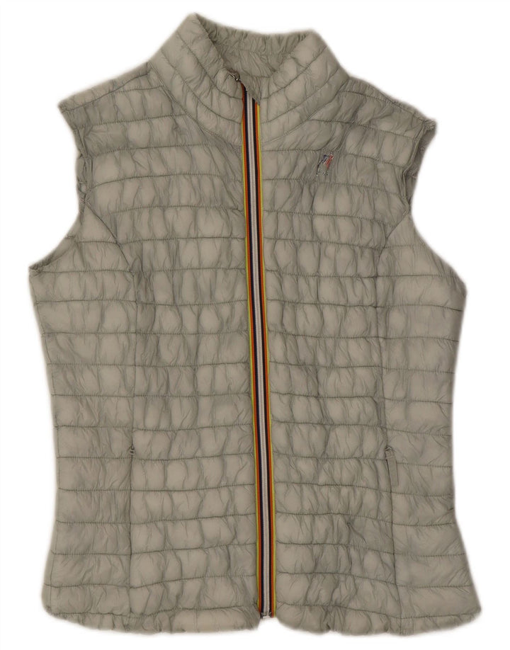 Colete acolchoado feminino K-WAY UK 12 cinza médio