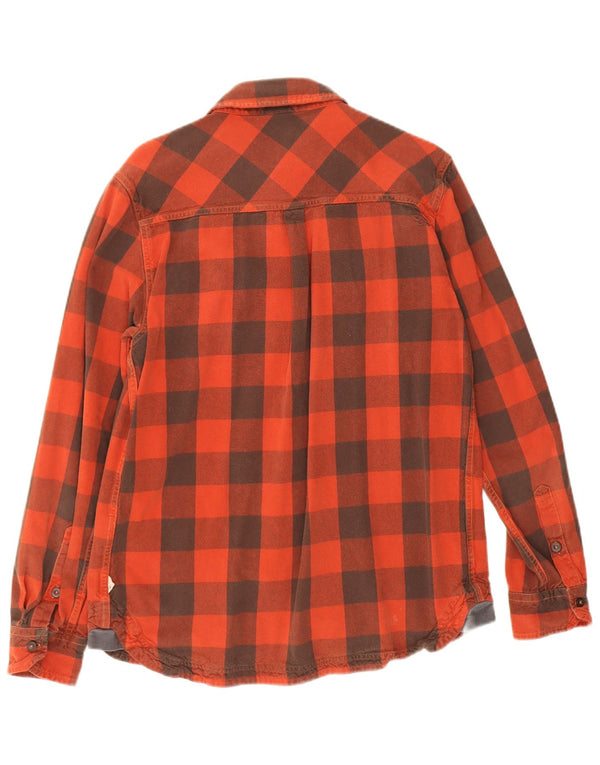 Camisa masculina de flanela Rab, algodão guingão vermelho médio