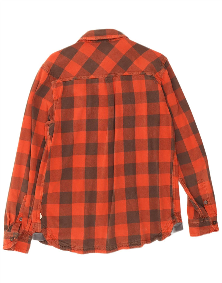 Camisa masculina de flanela Rab, algodão guingão vermelho médio