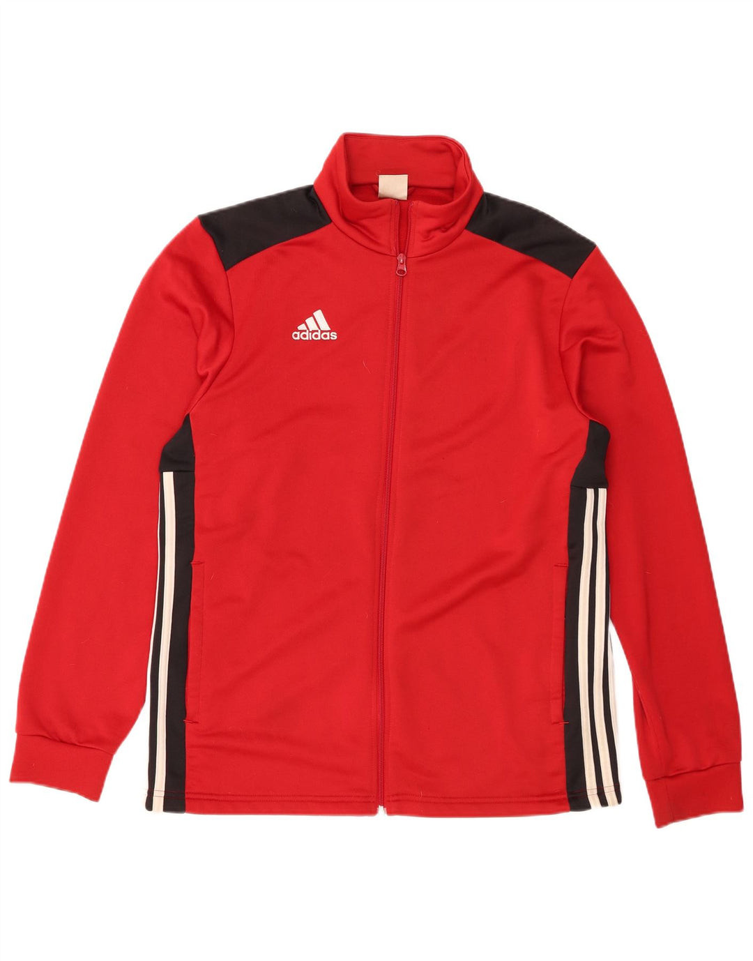 Adidas Mens Treino Top Jaqueta Grande Poliéster Colorblock Vermelho