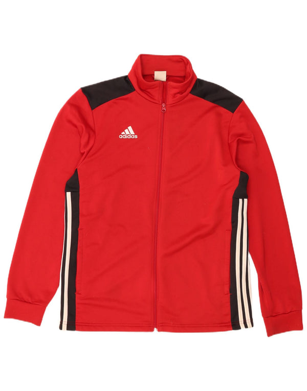 Adidas Mens Treino Top Jaqueta Grande Poliéster Colorblock Vermelho