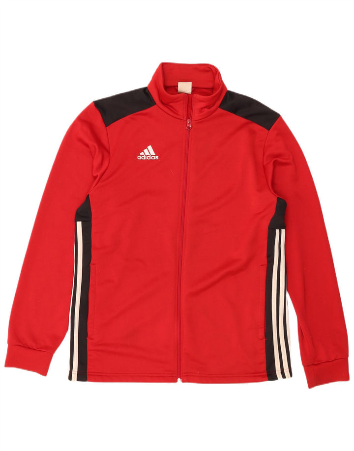 Adidas Mens Treino Top Jaqueta Grande Poliéster Colorblock Vermelho
