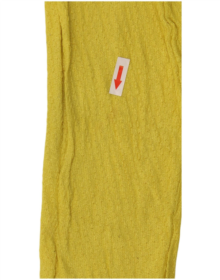 Suéter feminino Zara com gola redonda, Reino Unido 12 Médio Amarelo