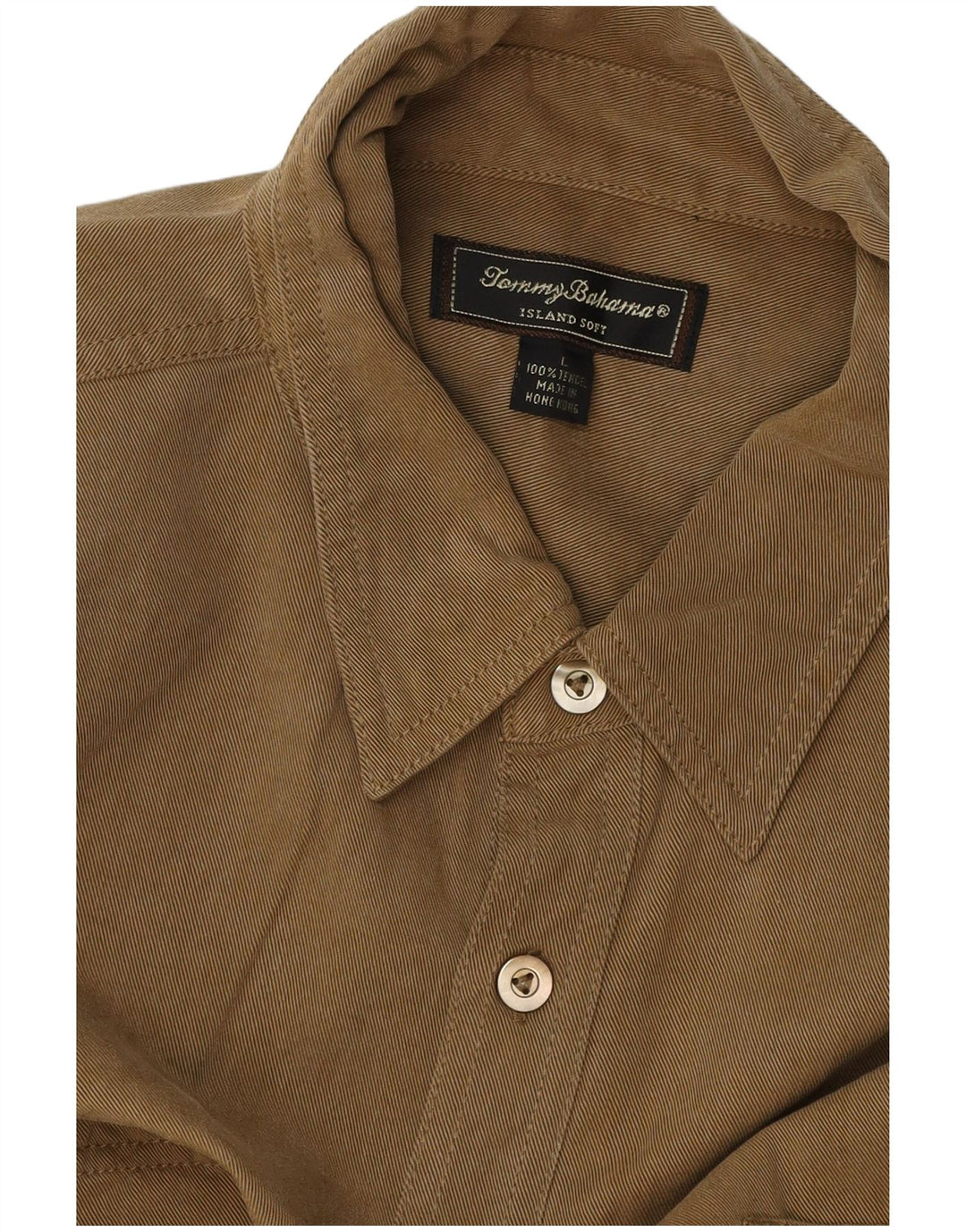 Camisa masculina TOMMY BAHAMA grande cáqui Tencel