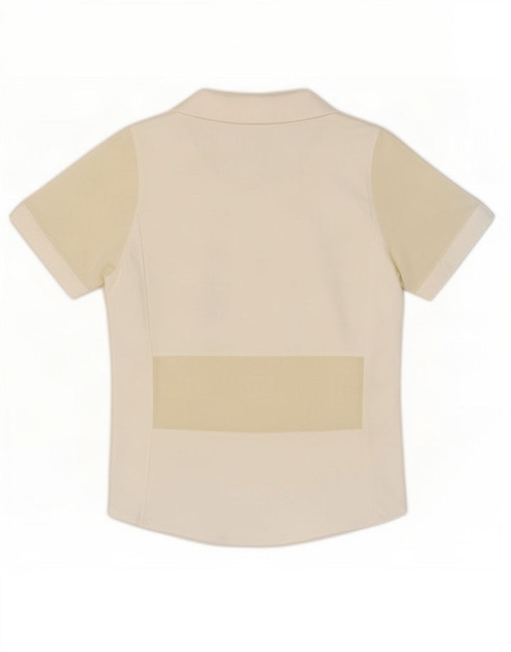 Camisa polo feminina Nike US 8/10 médio branco colorblock poliéster