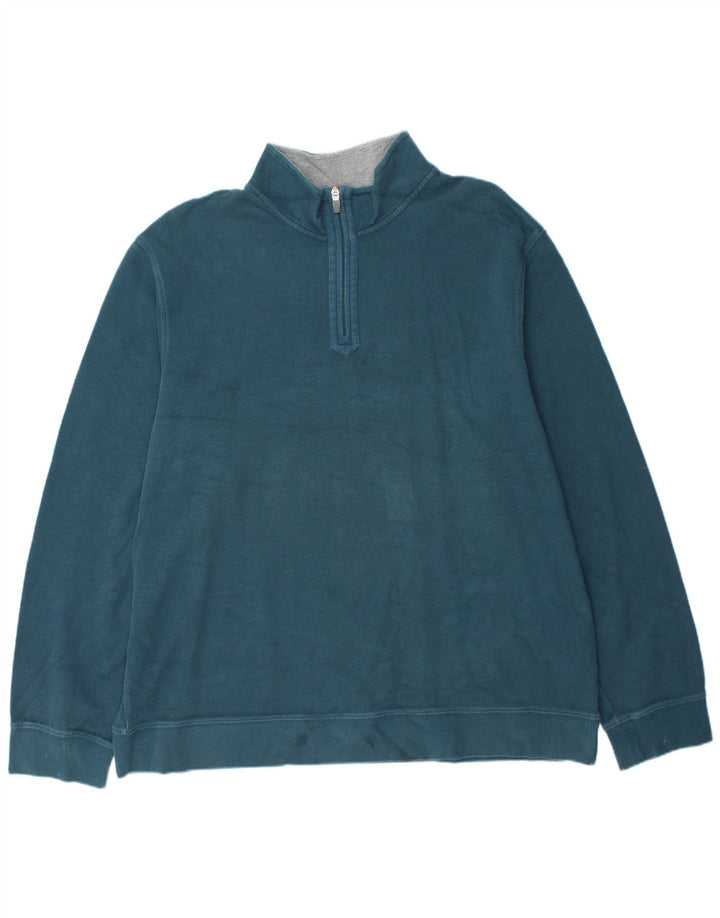 IZOD moletom masculino com zíper e gola alta 2XL algodão azul