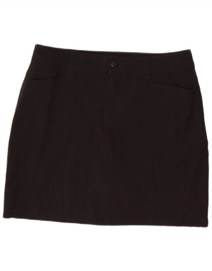 Minissaia feminina EDDIE BAUER EUA 6 médio W32 poliéster preto