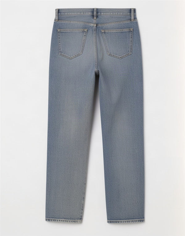 Gap Calça jeans feminina cintura alta desgastada reta EUA 6 médio W28 L28 azul