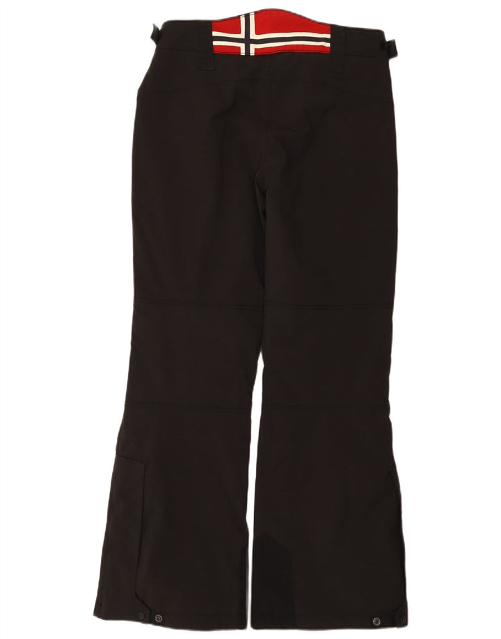 Calça feminina de esqui gráfica Napapijri UK 14 grande poliamida preta