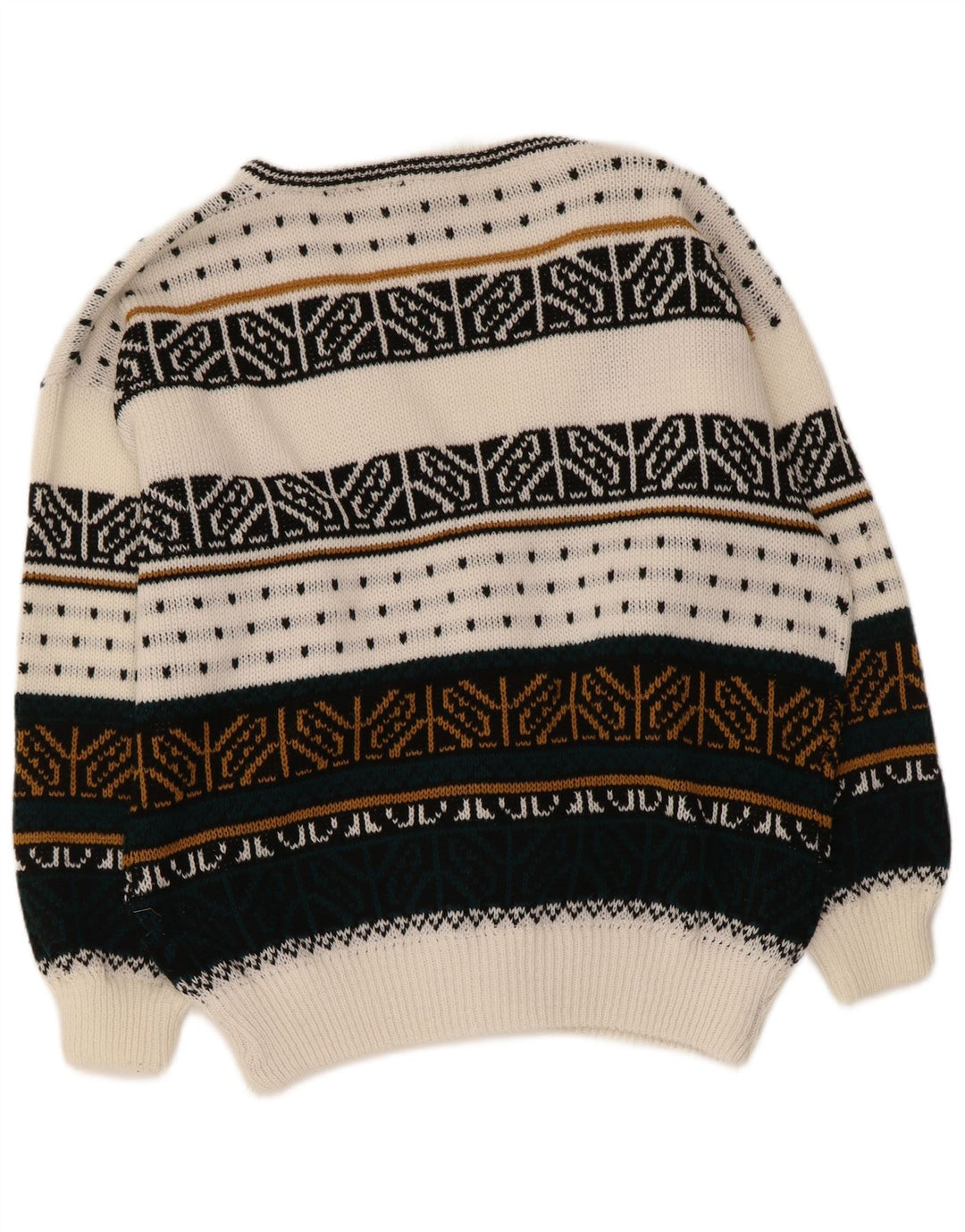 Suéter cardigã masculino vintage grande multicolorido Fair Isle