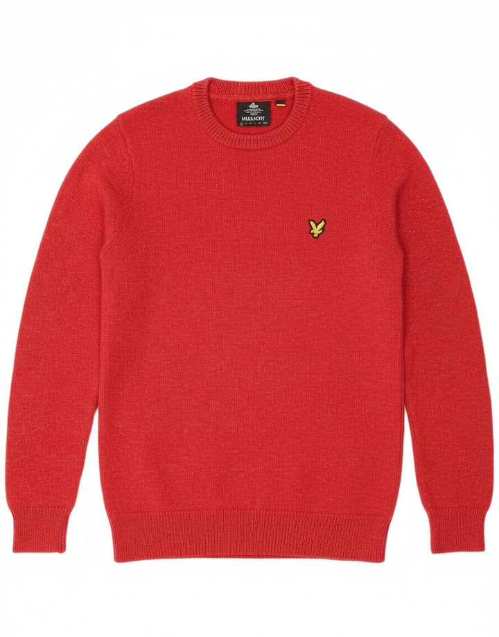 Suéter masculino LYLE & SCOTT com gola redonda XS de algodão vermelho