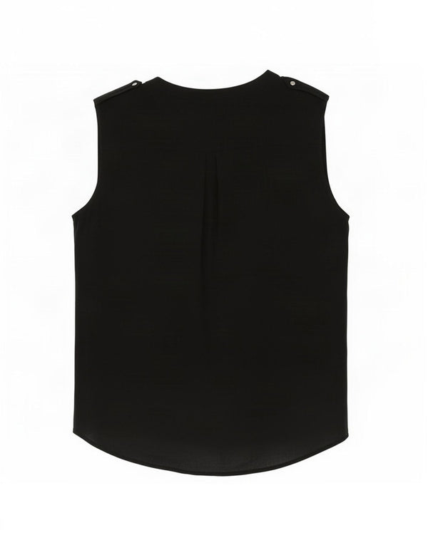 Blusa feminina sem mangas Zara Top UK 14 médio preto