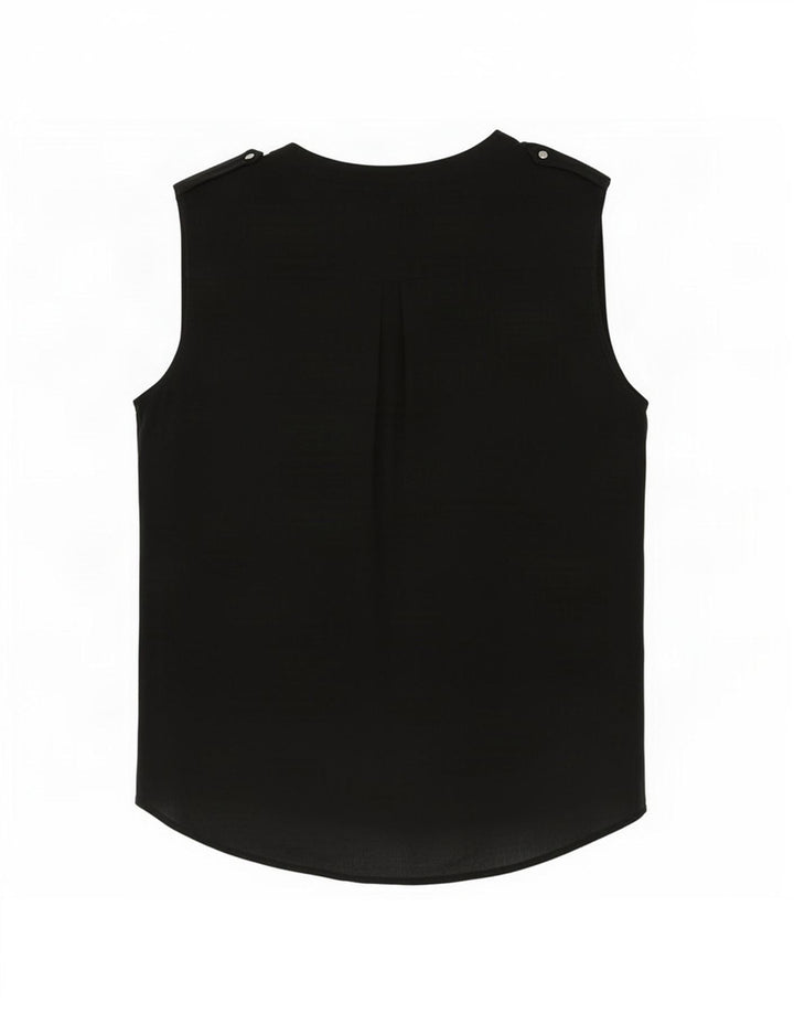 Blusa feminina sem mangas Zara Top UK 14 médio preto