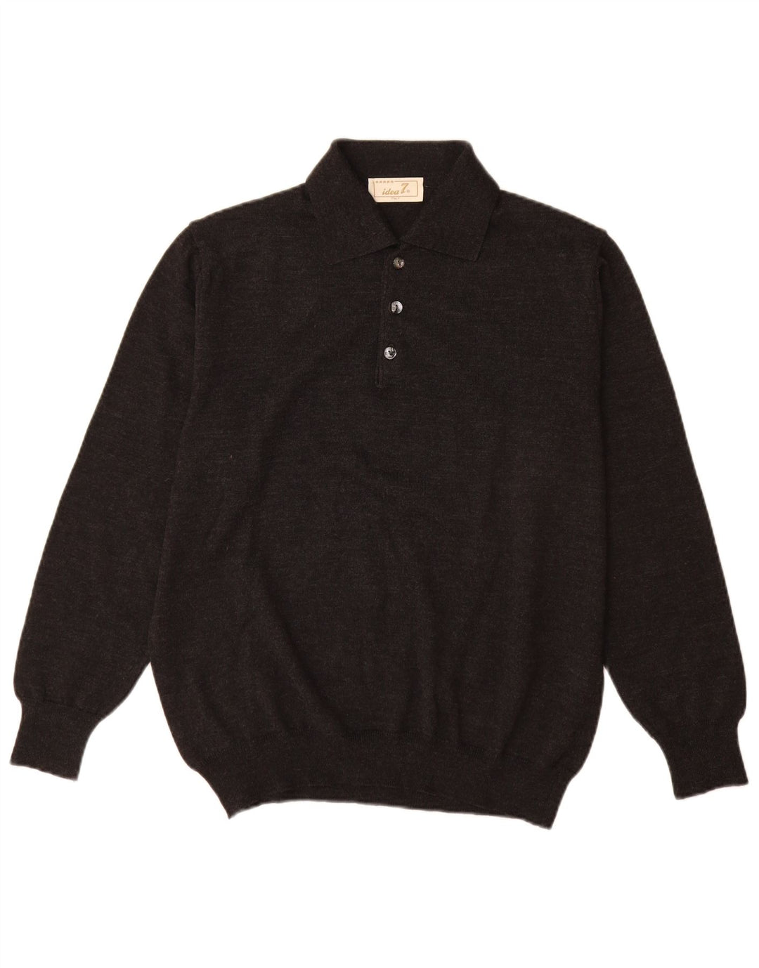 Suéter Idea masculino com gola polo IT 50 lã cinza médio