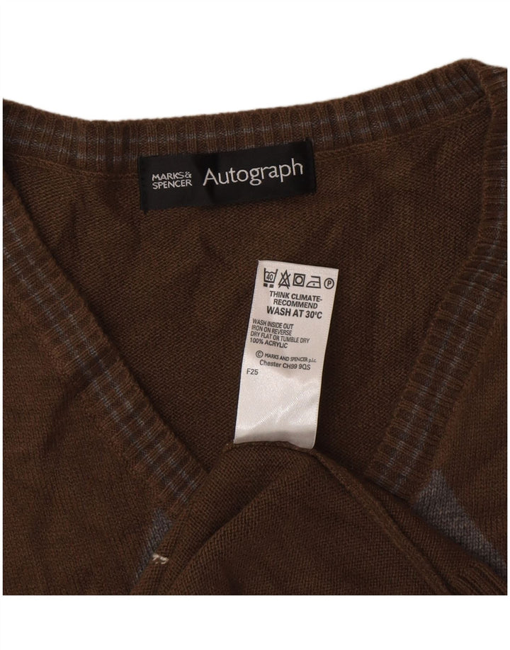 Marks & Spencer Mens Autograph Colete Regata Grande Marrom Clássico