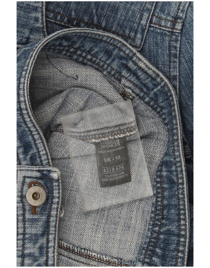 Jaqueta jeans feminina Marks & Spencer Reino Unido 12 algodão azul médio