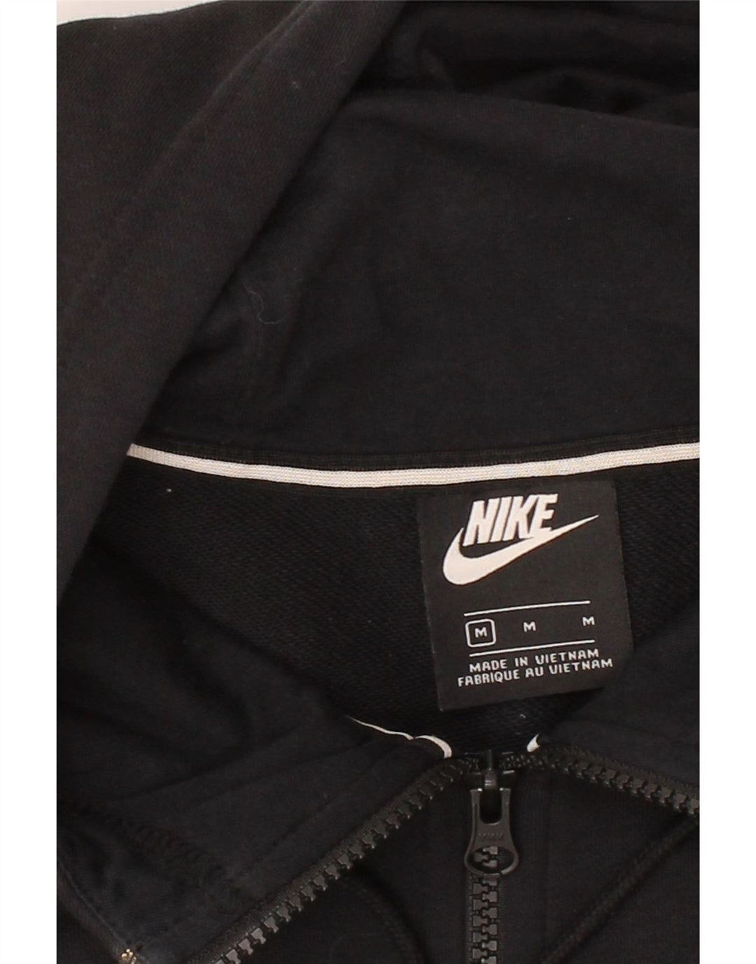 Suéter masculino Nike Graphic Zip com capuz médio algodão preto