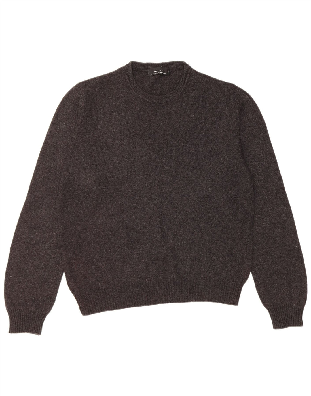 Zara Suéter masculino com gola redonda, preto médio