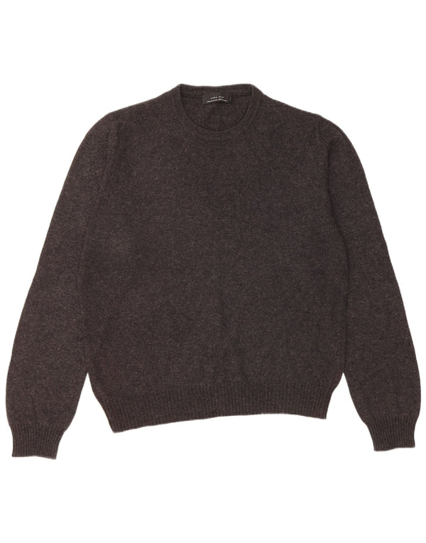 Zara Suéter masculino com gola redonda, preto médio
