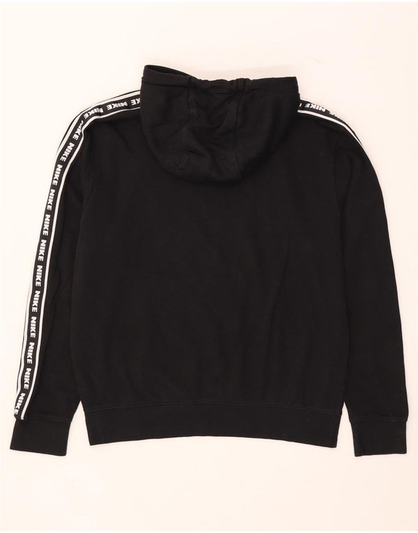 Nike masculino gráfico moletom com capuz médio algodão preto