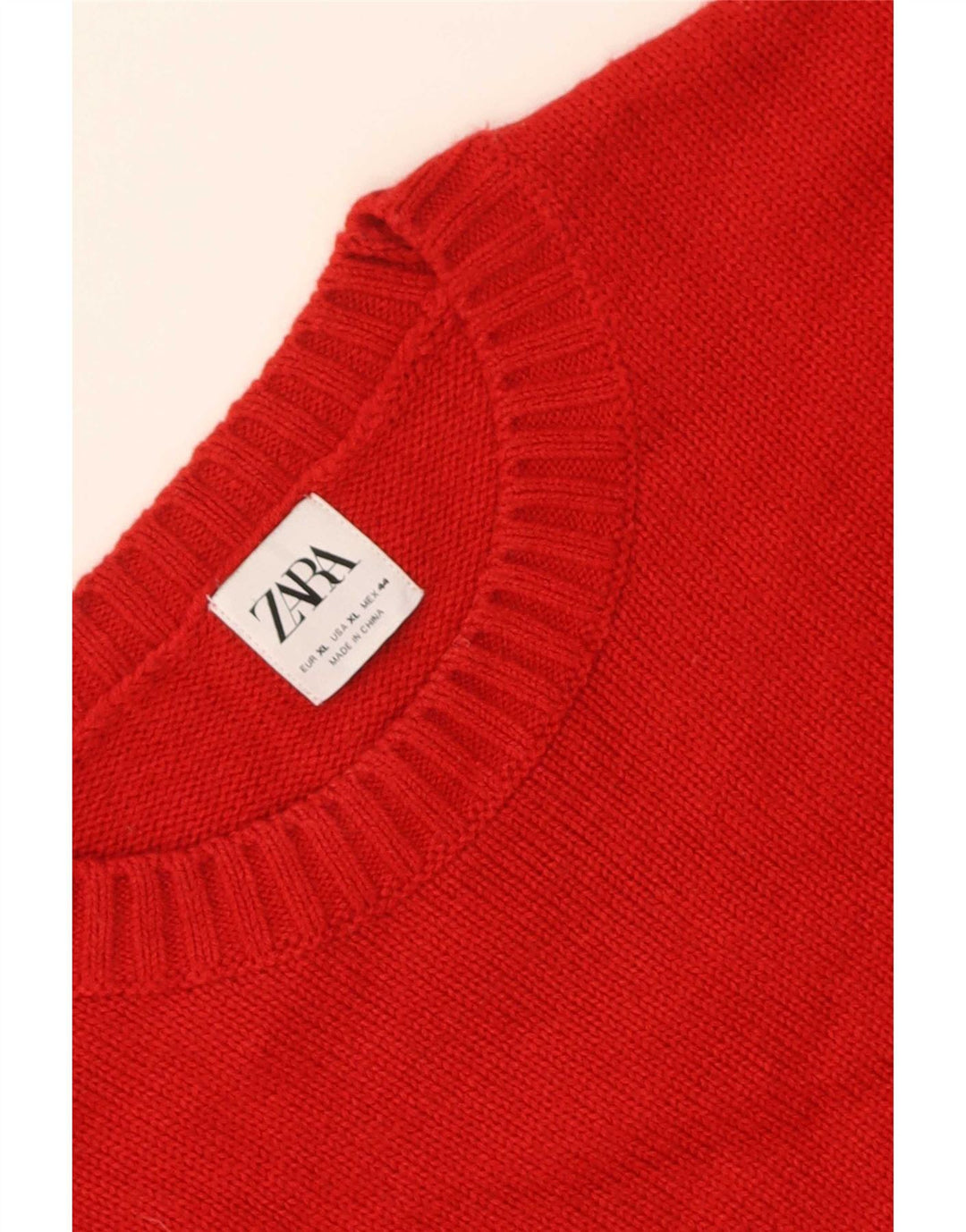 Zara Suéter masculino com gola redonda XL vermelho
