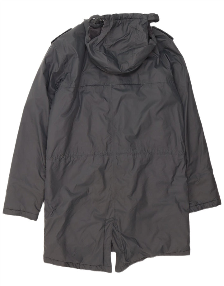 Jaqueta parka masculina militar com capuz K-Way Reino Unido 40 grande cinza
