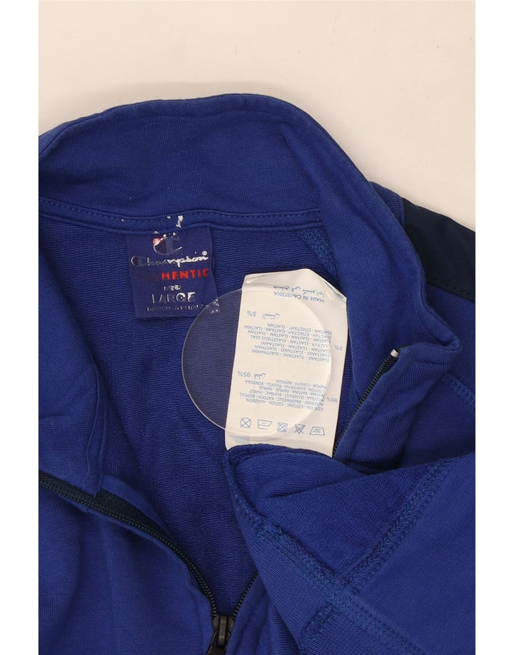 Jaqueta masculina de agasalho Champion grande azul colorblock algodão