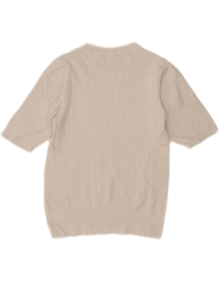 Suéter feminino Marks & Spencer com gola canoa Reino Unido 8 pequeno branco