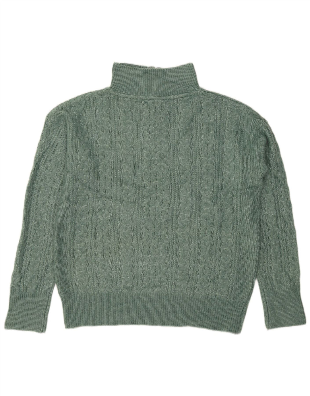 Suéter feminino Fat Face com zíper e pescoço grande Reino Unido 12 nylon verde médio