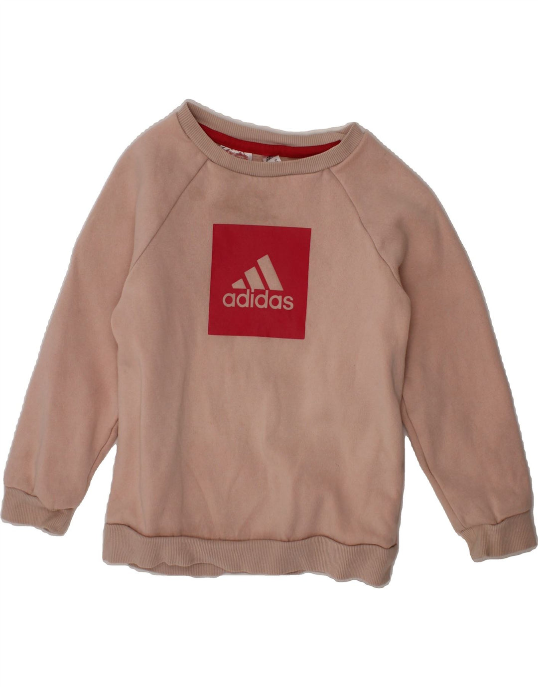 ADIDAS Girls Graphic Sweatshirt Jumper 3-4 Years Pink Cotton Vintage Adidas and Second-Hand Adidas from Messina Hembry 
