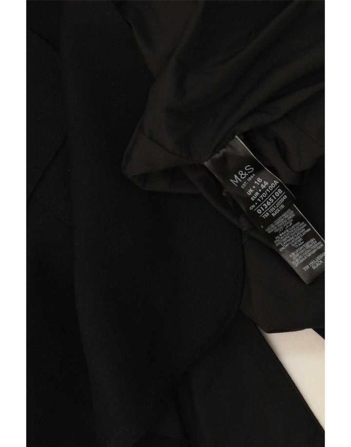Jaqueta blazer feminina Marks & Spencer com 1 botão Reino Unido 16 grande poliéster preto