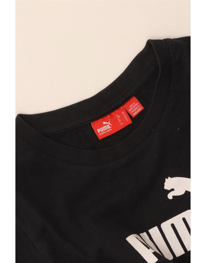 Puma Camiseta Feminina Graphic Top UK 8 Pequena Preto