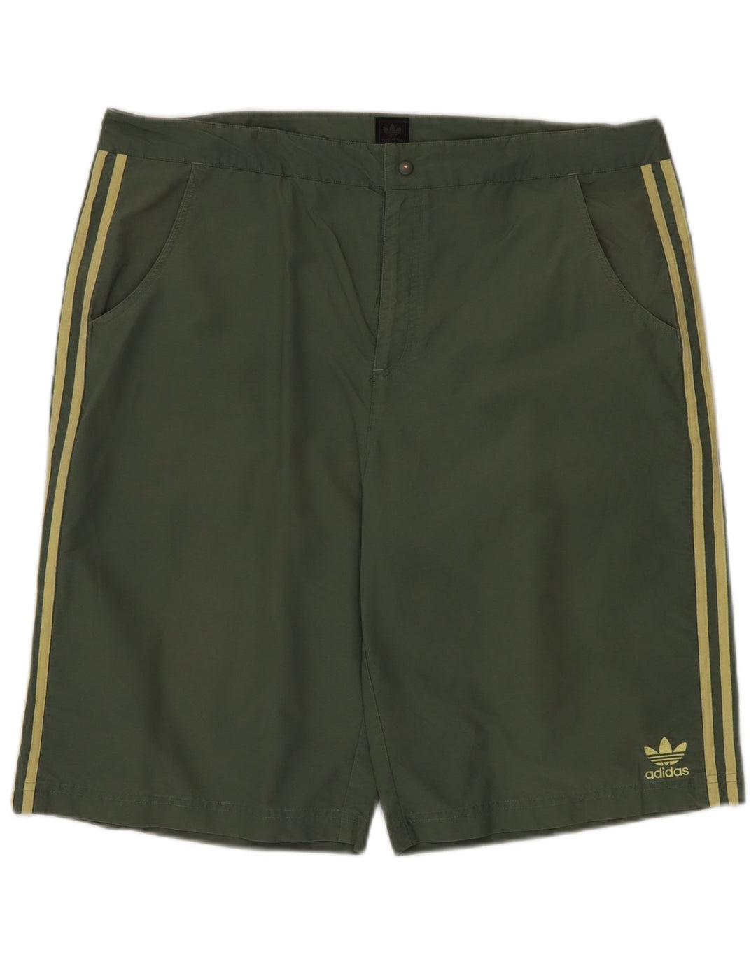 Adidas Mens Shorts XL W40 Verde Colorblock Algodão