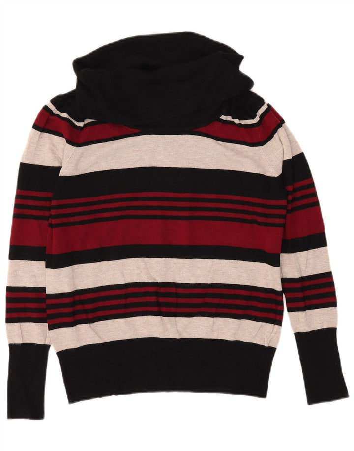 Suéter feminino Marks & Spencer com gola redonda, listrado vermelho grande, Reino Unido 16