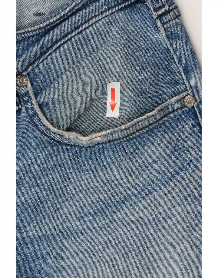 Lee Womens Luke Distressed Slim Jeans W36 L32 Azul Algodão
